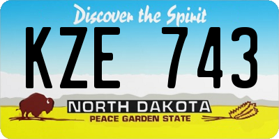 ND license plate KZE743