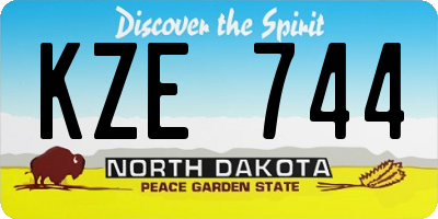 ND license plate KZE744