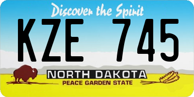 ND license plate KZE745
