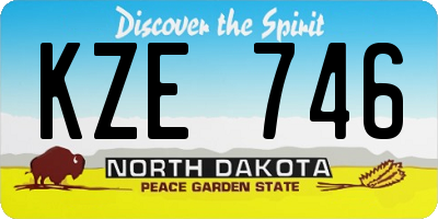 ND license plate KZE746