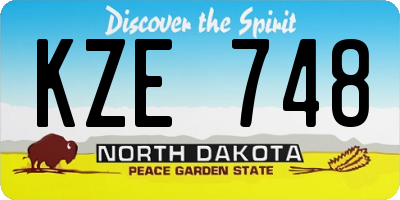 ND license plate KZE748