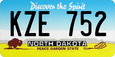 ND license plate KZE752