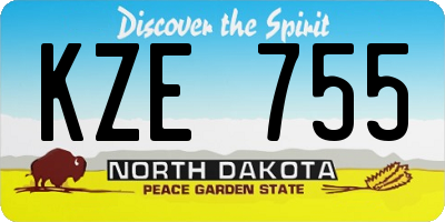 ND license plate KZE755