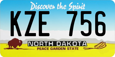 ND license plate KZE756