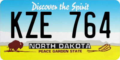 ND license plate KZE764