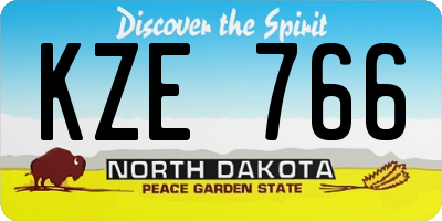 ND license plate KZE766