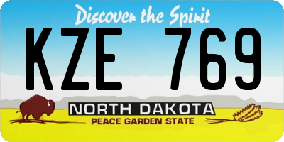 ND license plate KZE769