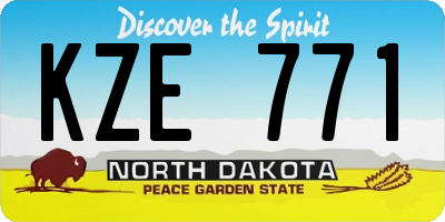 ND license plate KZE771