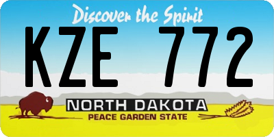 ND license plate KZE772