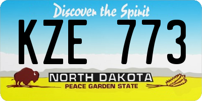 ND license plate KZE773