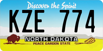 ND license plate KZE774