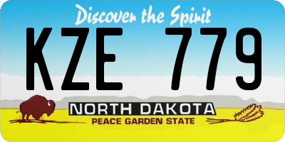 ND license plate KZE779
