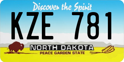 ND license plate KZE781