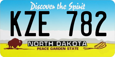 ND license plate KZE782