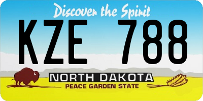 ND license plate KZE788