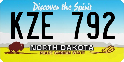 ND license plate KZE792