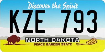 ND license plate KZE793