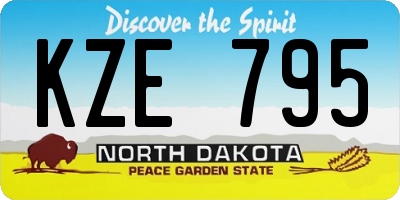 ND license plate KZE795