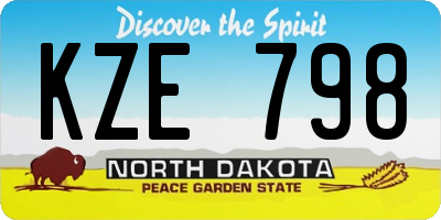 ND license plate KZE798