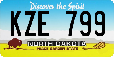 ND license plate KZE799