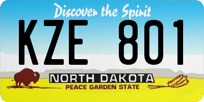 ND license plate KZE801
