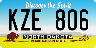 ND license plate KZE806
