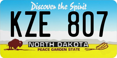 ND license plate KZE807