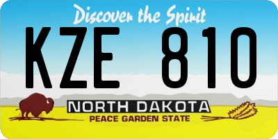 ND license plate KZE810