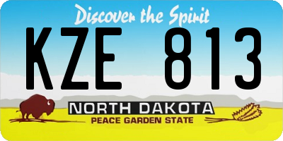 ND license plate KZE813