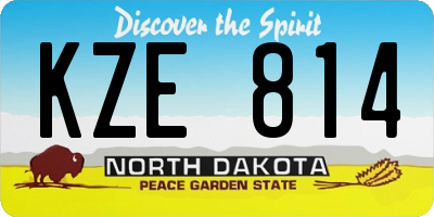 ND license plate KZE814