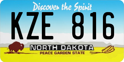 ND license plate KZE816