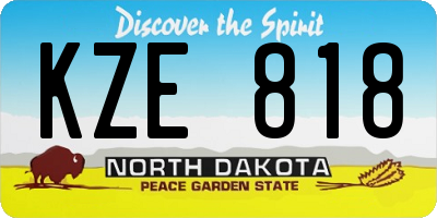 ND license plate KZE818