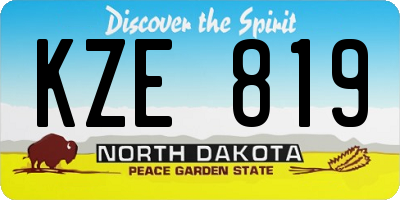 ND license plate KZE819