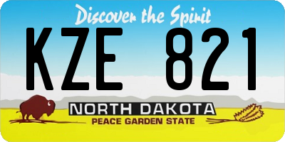 ND license plate KZE821