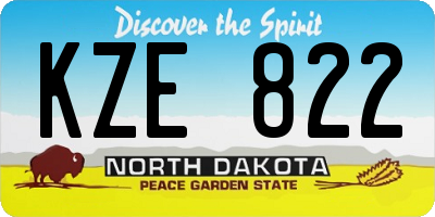 ND license plate KZE822