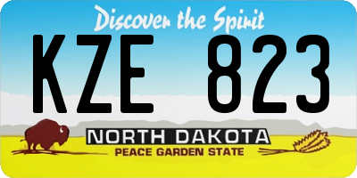 ND license plate KZE823