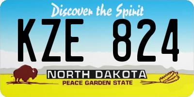 ND license plate KZE824