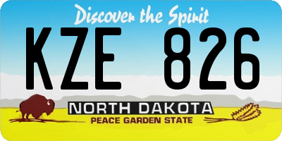 ND license plate KZE826