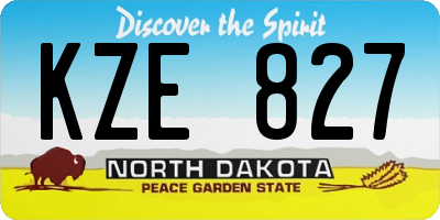 ND license plate KZE827