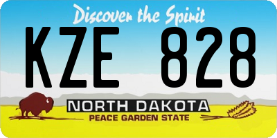 ND license plate KZE828