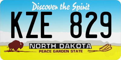 ND license plate KZE829