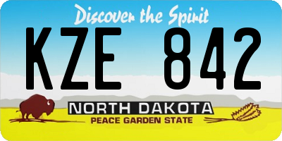 ND license plate KZE842