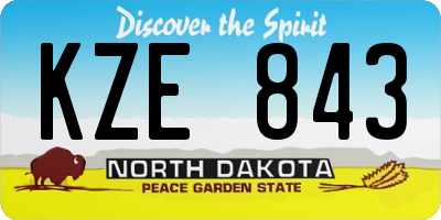 ND license plate KZE843