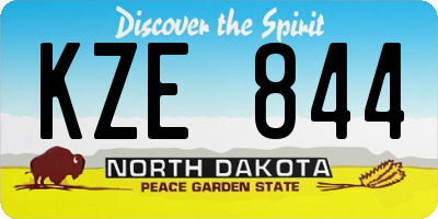ND license plate KZE844