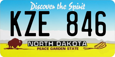 ND license plate KZE846