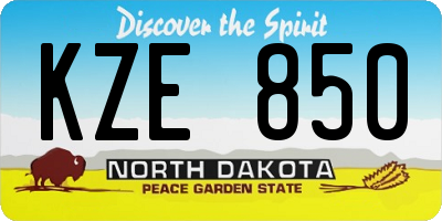 ND license plate KZE850