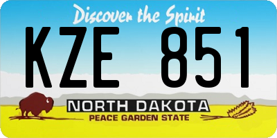 ND license plate KZE851