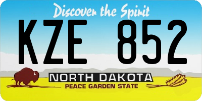 ND license plate KZE852
