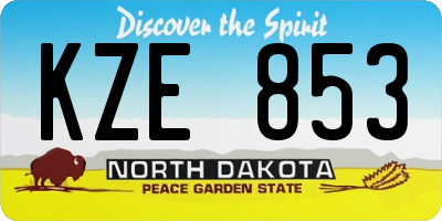 ND license plate KZE853