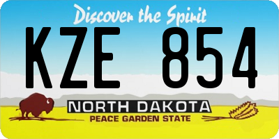 ND license plate KZE854